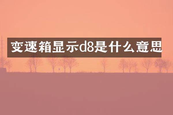 变速箱显示d8是什么意思