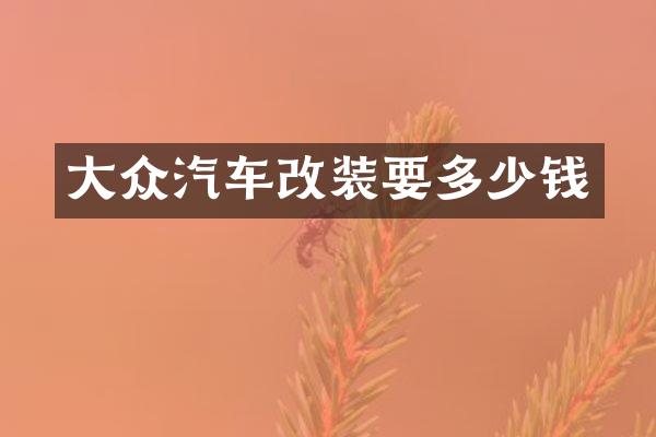 大众汽车改装要多少钱