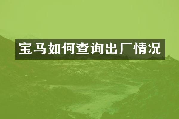 宝马如何查询出厂情况