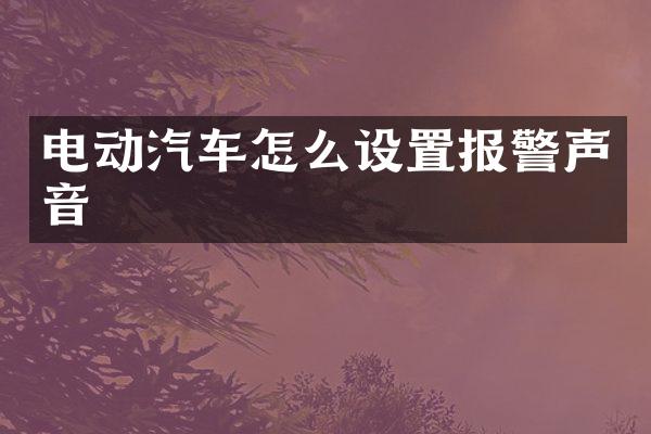 电动汽车怎么设置报警声音