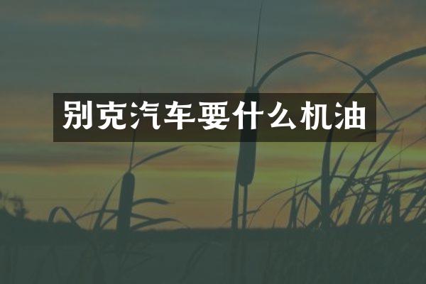 别克汽车要什么机油