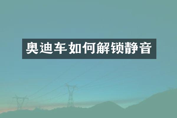 奥迪车如何解锁静音