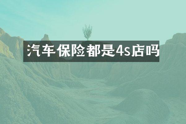 汽车保险都是4s店吗