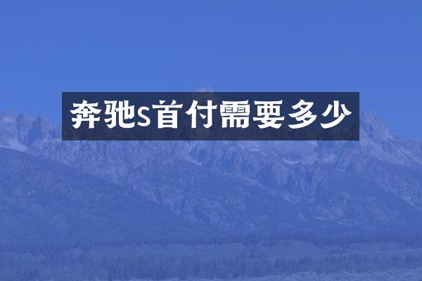奔驰s首付需要多少