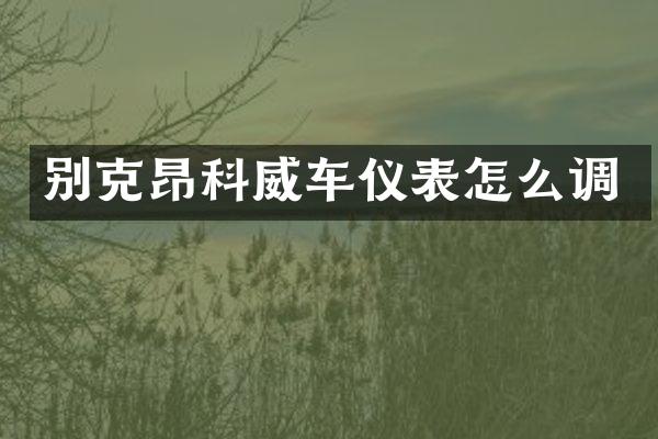 别克昂科威车仪表怎么调