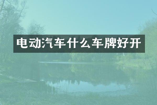 电动汽车什么车牌好开