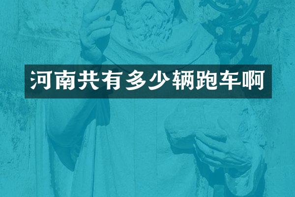 河南共有多少辆跑车啊