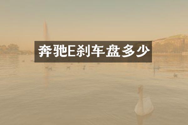 奔驰E刹车盘多少