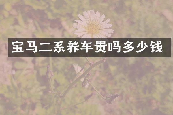 宝马二系养车贵吗多少钱