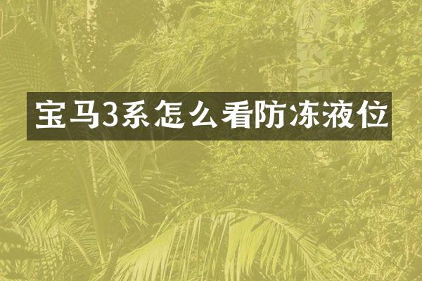 宝马3系怎么看防冻液位
