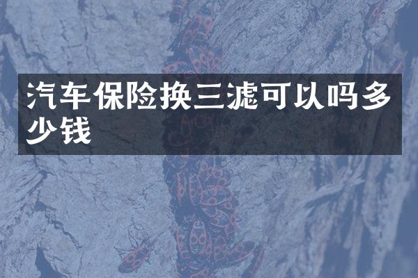 汽车保险换三滤可以吗多少钱