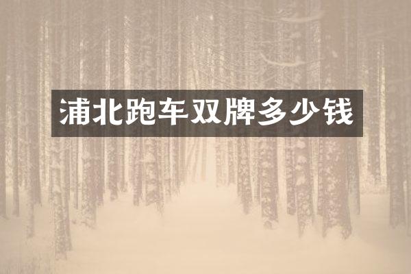 浦北跑车双牌多少钱