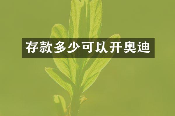 存款多少可以开奥迪