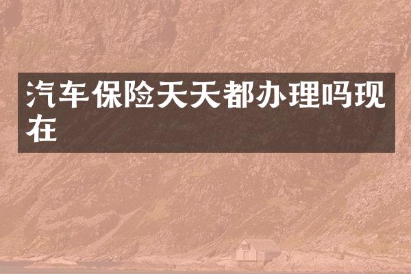 汽车保险天天都办理吗现在