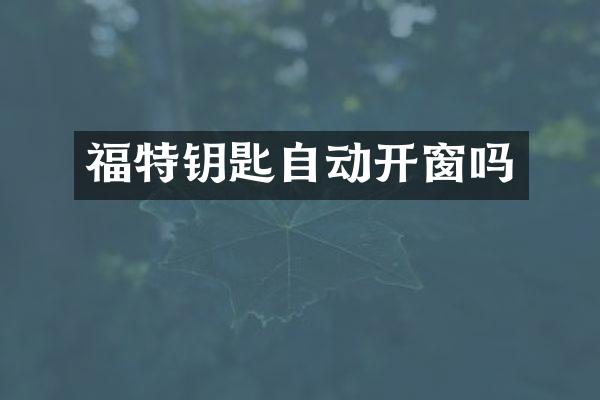 福特钥匙自动开窗吗