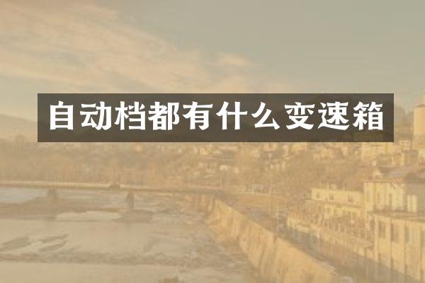 自动档都有什么变速箱