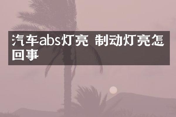 汽车abs灯亮 制动灯亮怎么回事