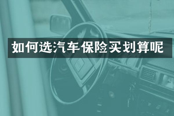 如何选汽车保险买划算呢