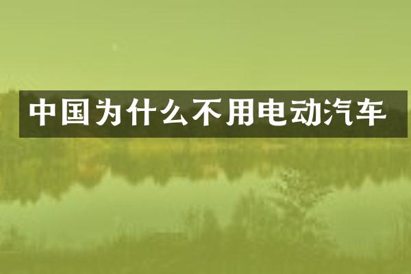 中国为什么不用电动汽车