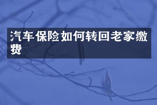 汽车保险如何转回老家缴费