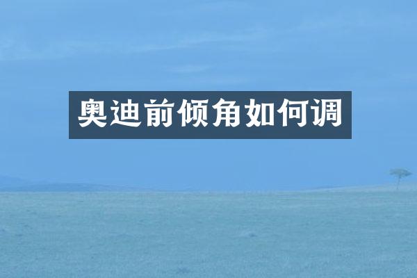 奥迪前倾角如何调