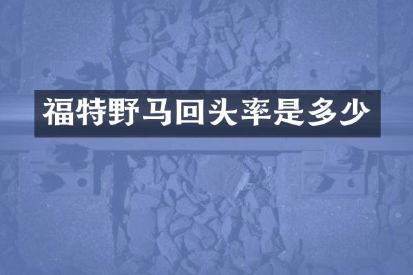 福特野马回头率是多少