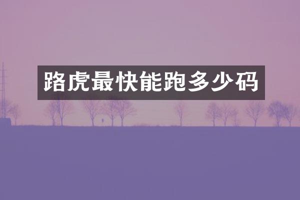 路虎最快能跑多少码