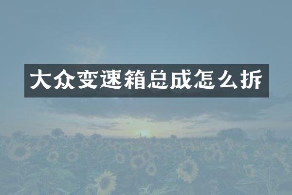 大众变速箱总成怎么拆