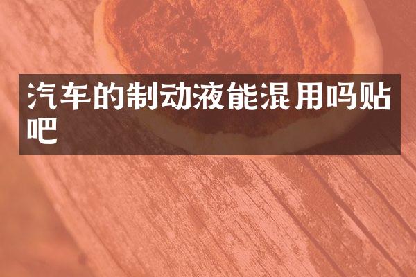 汽车的制动液能混用吗贴吧