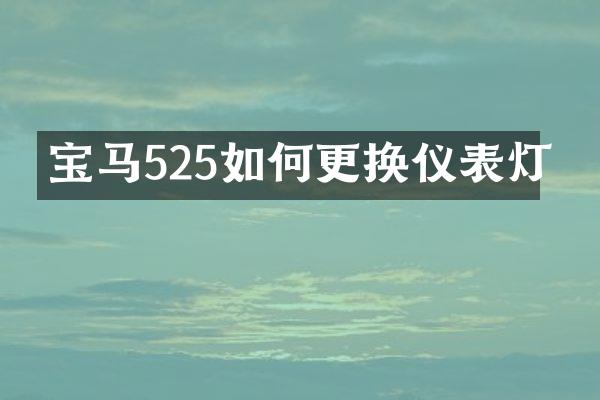 宝马525如何更换仪表灯
