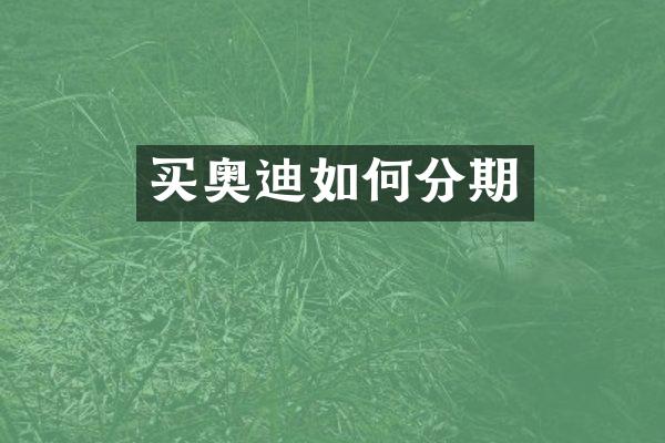 买奥迪如何分期