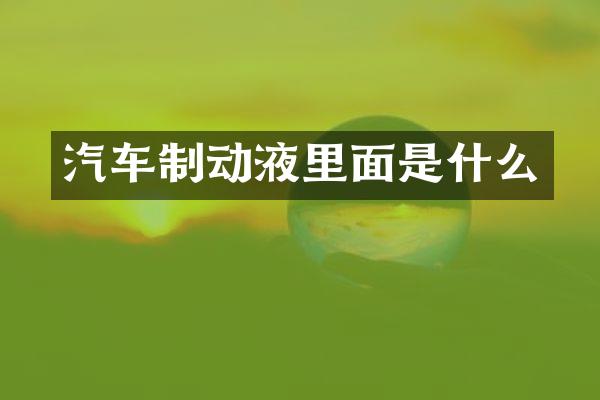 汽车制动液里面是什么