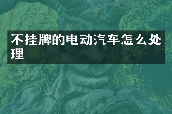 不挂牌的电动汽车怎么处理