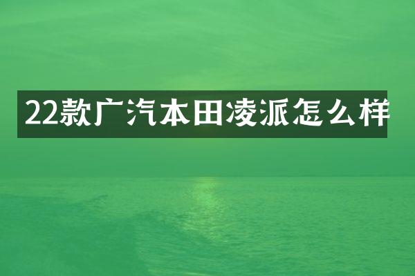 22款广汽本田凌派怎么样