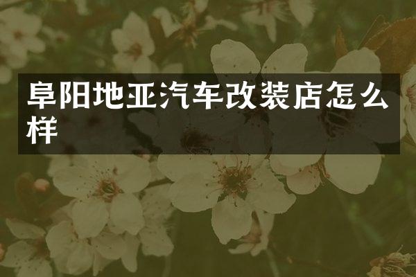 阜阳地亚汽车改装店怎么样