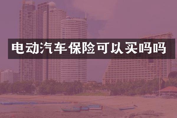 电动汽车保险可以买吗吗