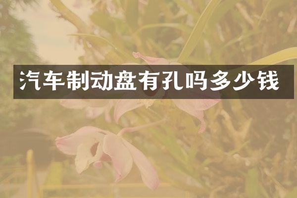汽车制动盘有孔吗多少钱