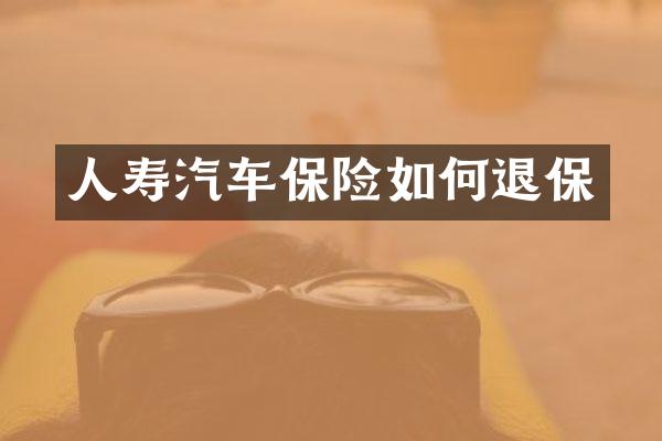 人寿汽车保险如何退保