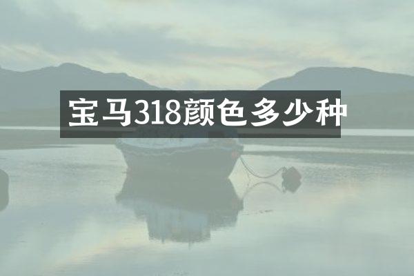 宝马318颜色多少种