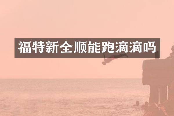 福特新全顺能跑滴滴吗