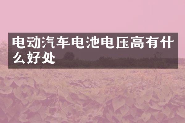 电动汽车电池电压高有什么好处