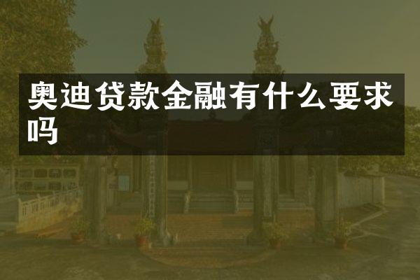 奥迪贷款金融有什么要求吗