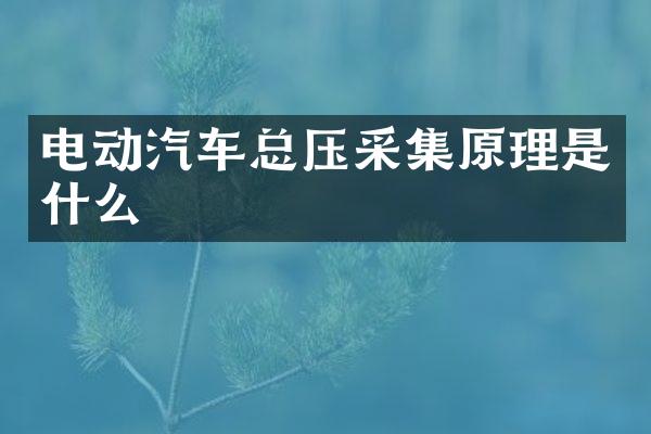 电动汽车总压采集原理是什么