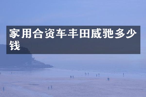 家用合资车丰田威驰多少钱
