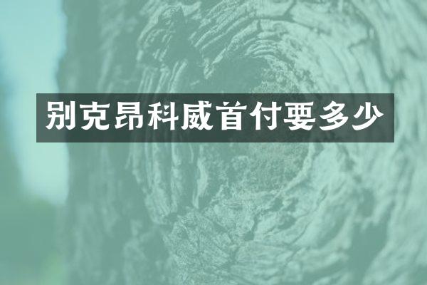 别克昂科威首付要多少
