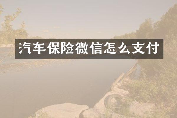 汽车保险微信怎么支付