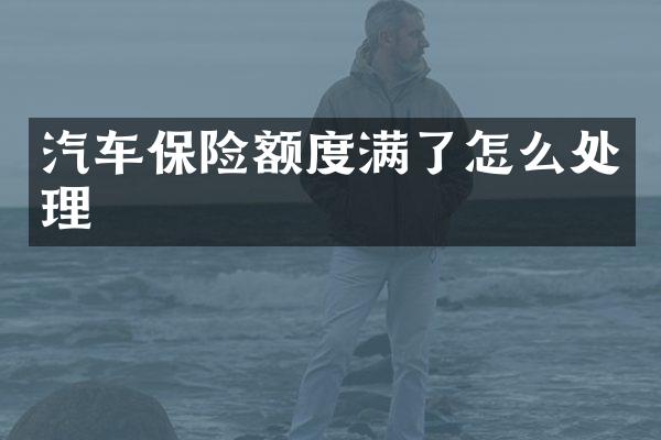 汽车保险额度满了怎么处理