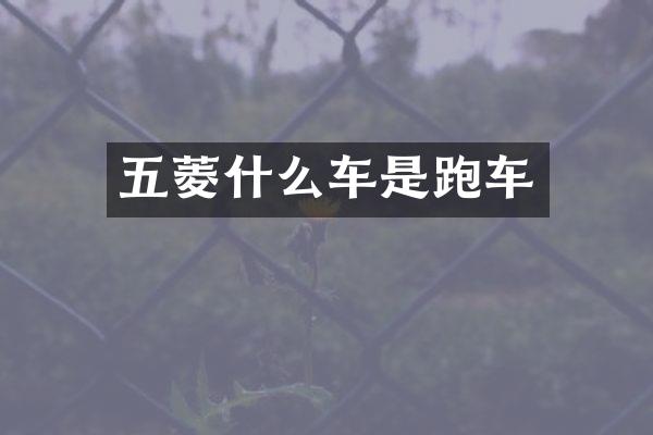 五菱什么车是跑车