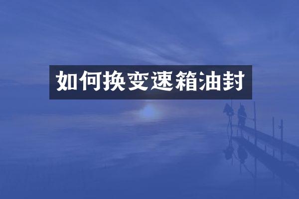 如何换变速箱油封