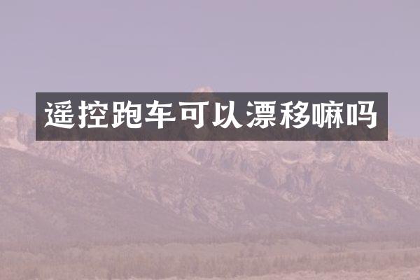 遥控跑车可以漂移嘛吗